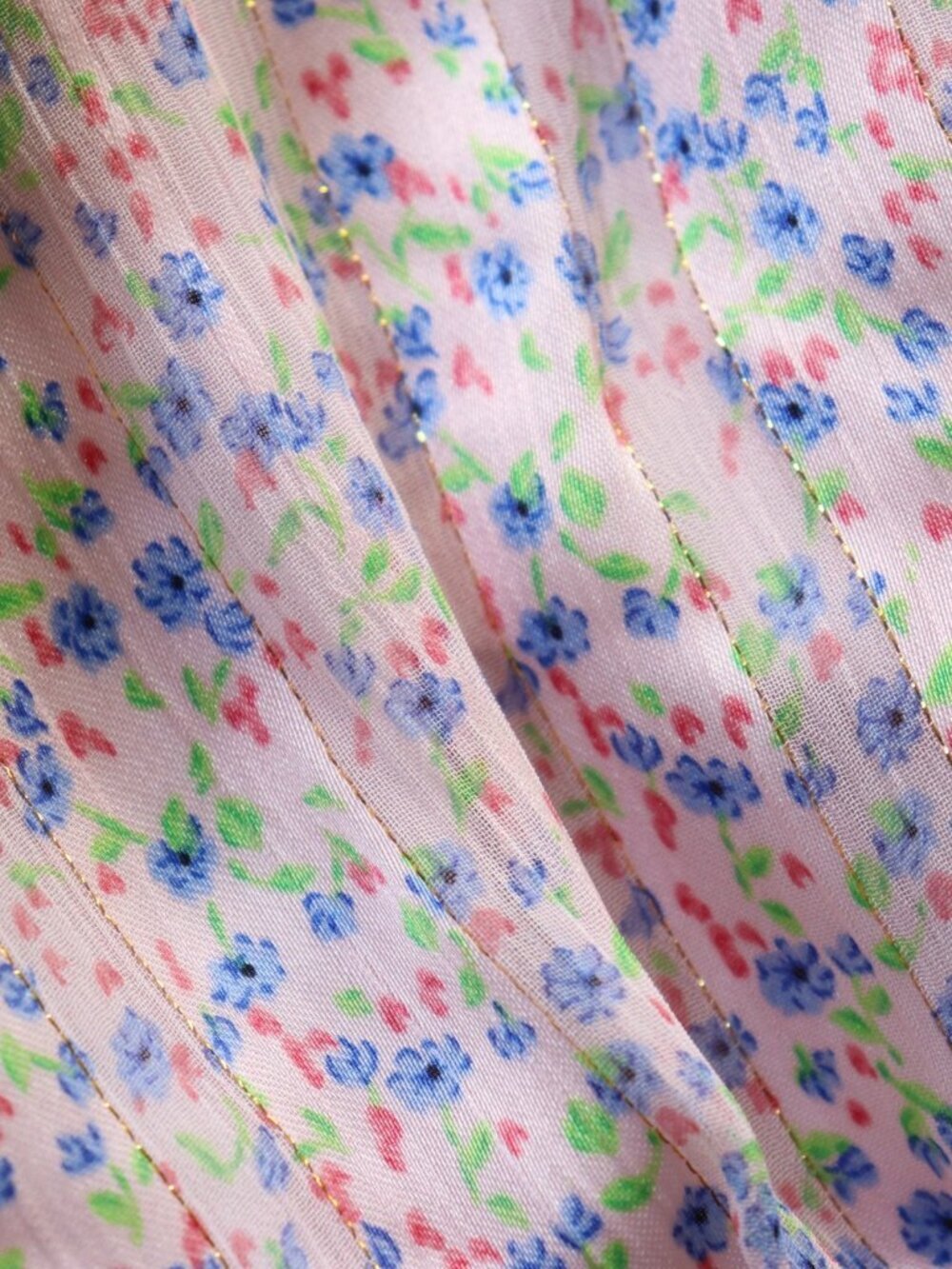For Love & Lemons Phoebe Floral Mini Dress L Pink Cut Out Puff Sleeve NWT - Picture 11 of 16